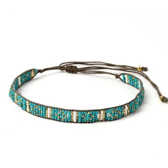 Amrita Singh turquoise beaded sliding choker - Picture 5 of 5